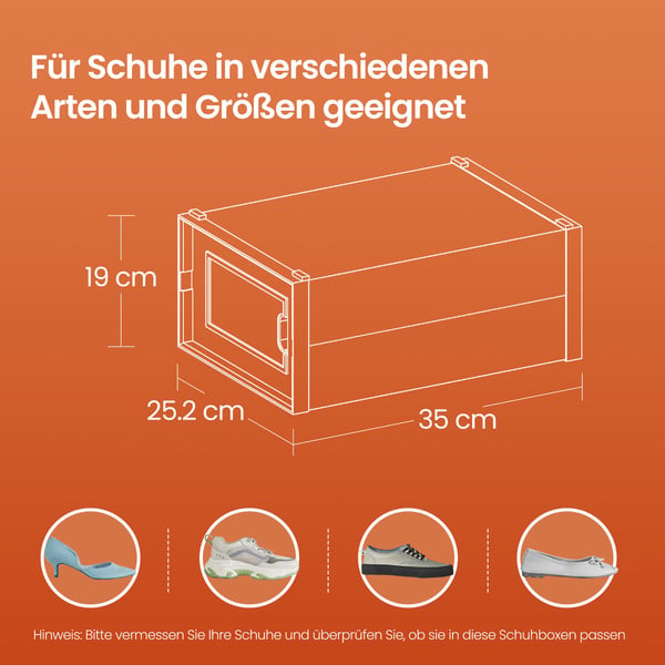 Kenkälaatikko, 35x25.2x19 cm, Läpinäkyvä