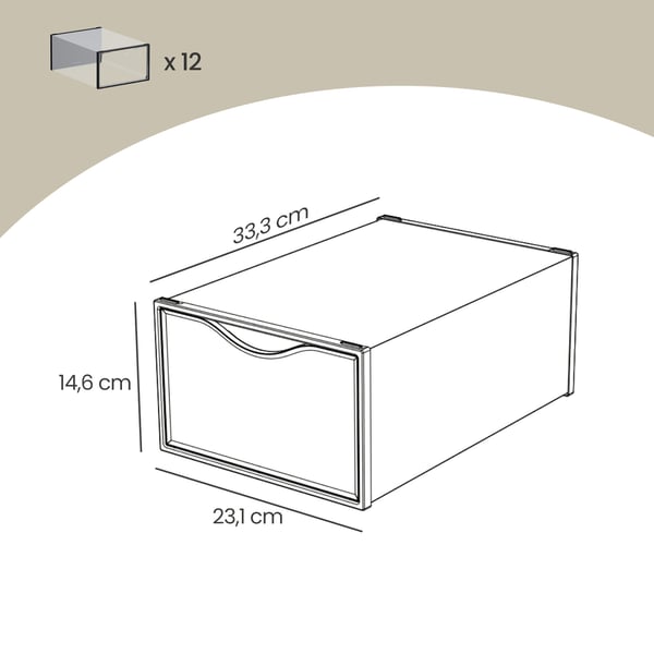 Skohylle, 33,2x23x14,5 cm, Transparent