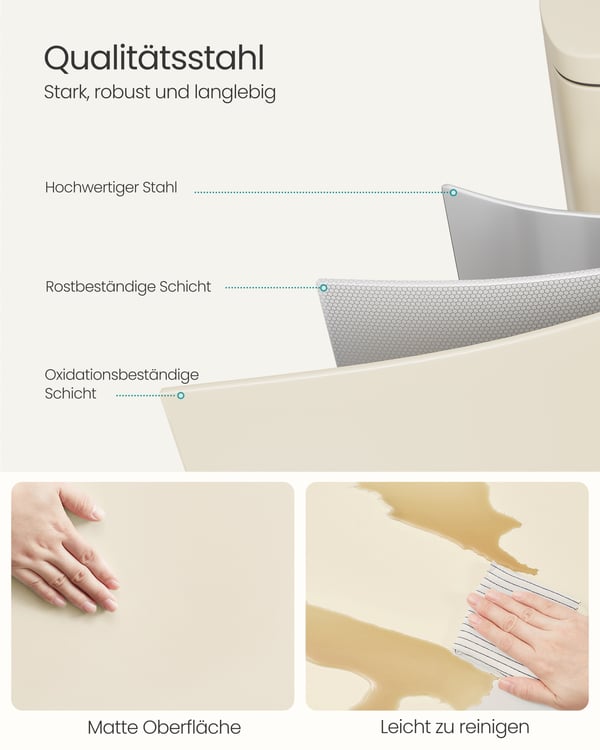 Affaldsspand, 43,2x37,1x63,2 cm, Beige