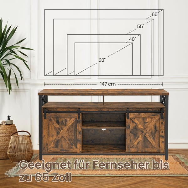 TV-skab, 40x147x76 cm, brun og sort