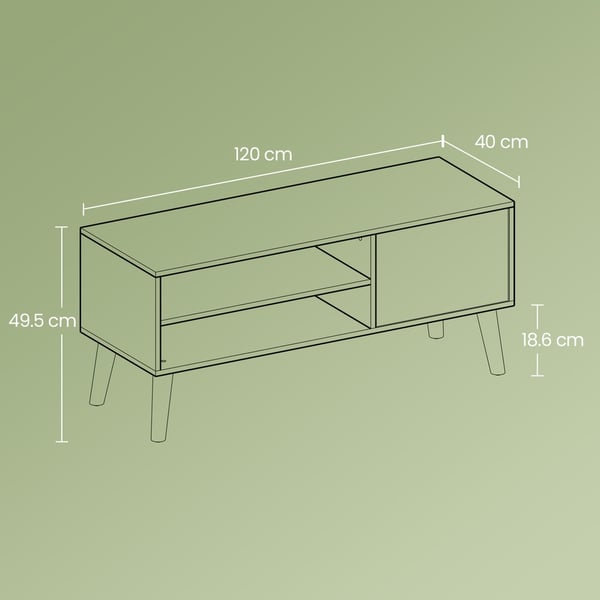 TV-benk, 120x40x49 cm, Hvit