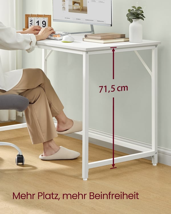 Skrivebord, 120x60x75 cm, Hvit
