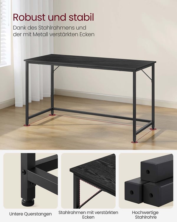 Skrivebord, 80x50x75 cm, Sort