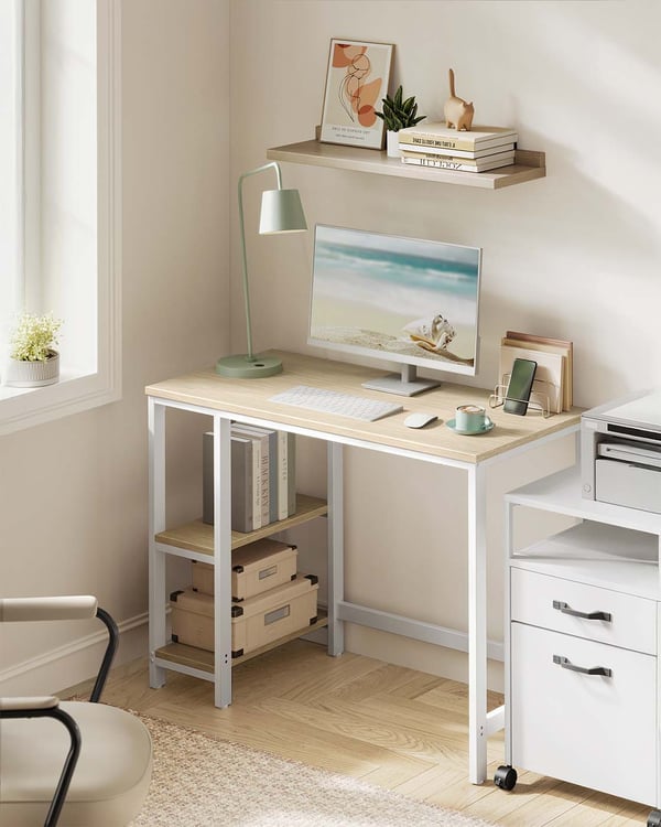 Skrivebord, 50x100x76 cm, Beige