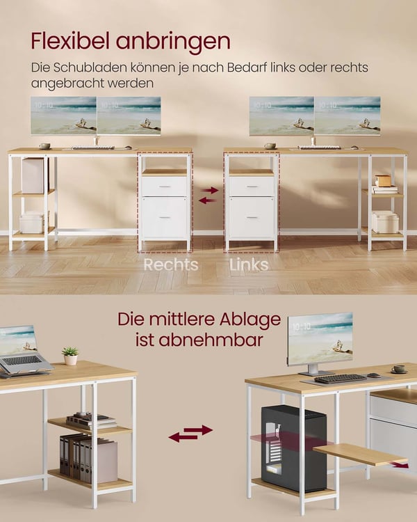 Skrivebord, 140x60x76 cm, Brun