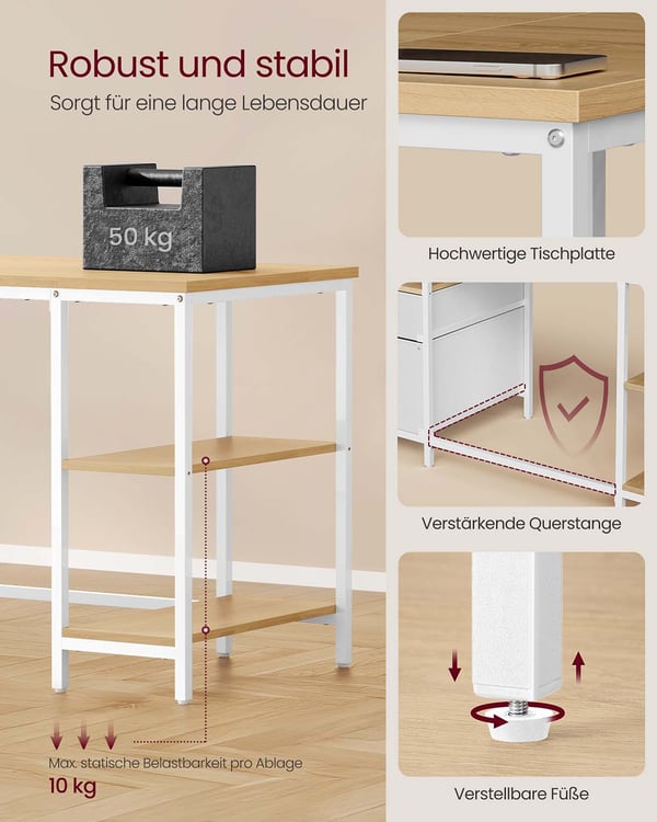 Skrivebord, 140x60x76 cm, Brun