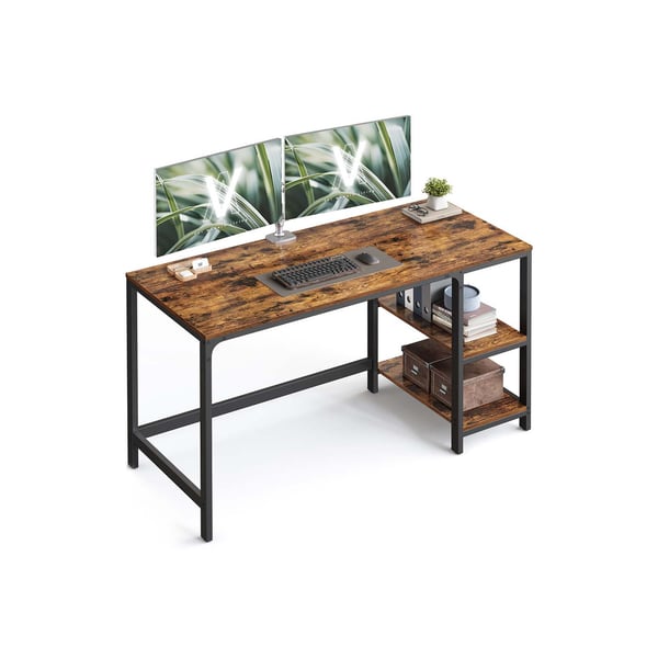 Datamaskinbord, 140x60x75 cm, Brun Svart