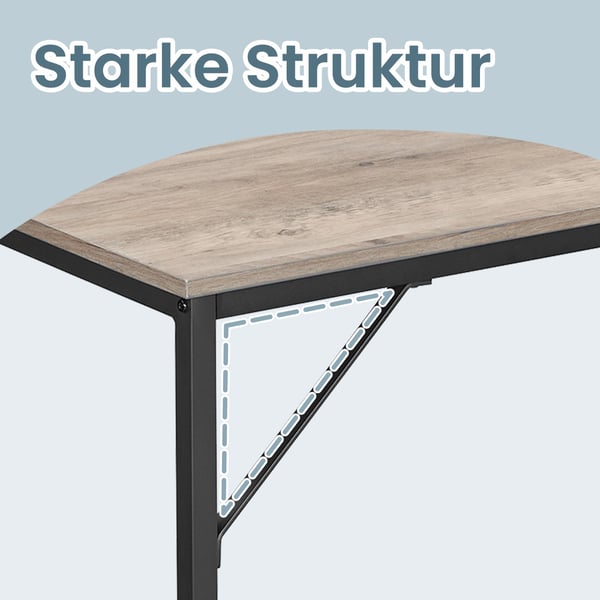 Skrivebord, 100x50x75,5 cm, greige-sort