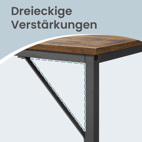Skrivebord, 100x50x76 cm, Brun-Svart