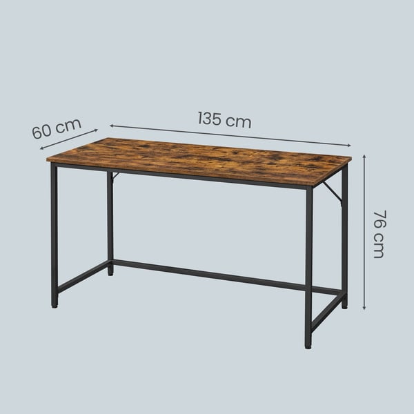 Skrivebord, 100x50x76 cm, Brun-Svart