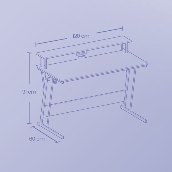 Spelbord, 60x120x76 cm, Svart