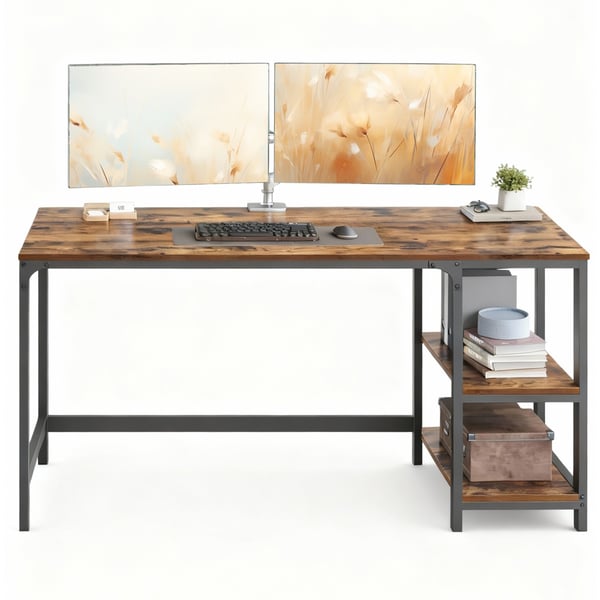 PC-pult, 140,5x60,5x76,3 cm, Brun