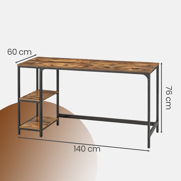 PC-pult, 140,5x60,5x76,3 cm, Brun