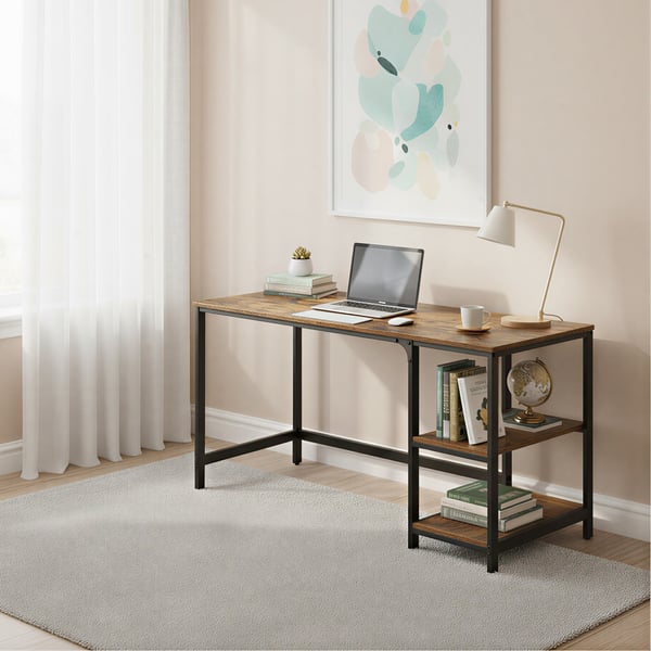 PC-pult, 140,5x60,5x76,3 cm, Brun