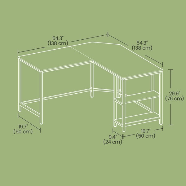 PC-skrivebord, 138x138x75 cm, Brun Svart