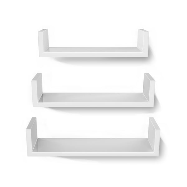 Vägghylla, 30x10x7 cm 35x10x8 cm 40x10x9 cm, Vit
