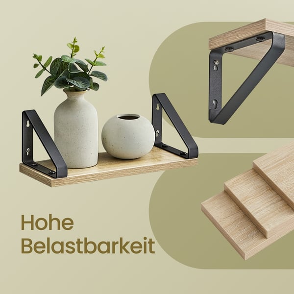 Vegghylle Sett, 3 Deler, 12x30x11 cm, 12x35x11 cm, 12x40x11 cm, Eikefarge