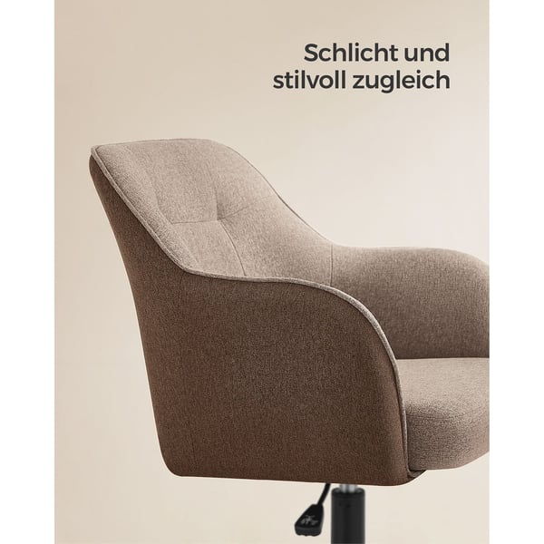 Kontorstol, 69x65x83-93 cm, Brun
