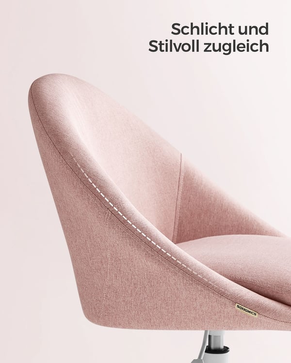 Toimistotuoli, 60x60x80-90 cm, Vaaleanpunainen