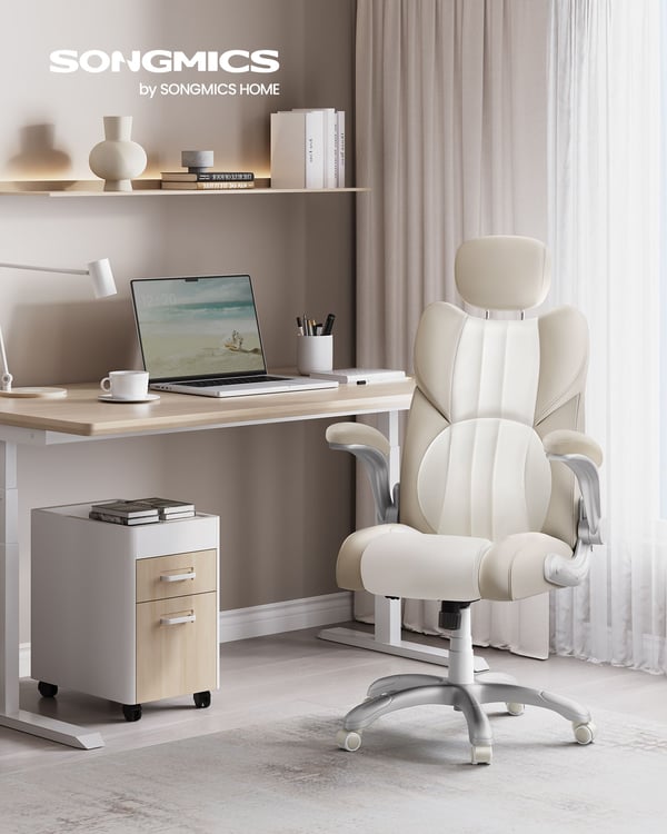 Kontorstol, 70x70x119-137 cm, Creme