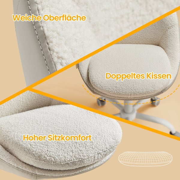 Kontorstol, 60x60x80-90 cm, Beige