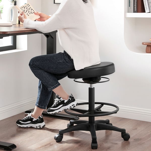 Kontorstol, Ergonomisk Arbejdsstol, 51,5x59,5-81 cm, Sort