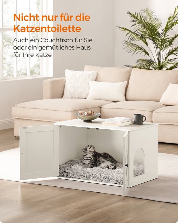 Kattetoilet, 80x53x50 cm, Hvid