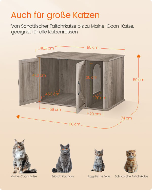Kattkoja, 85x48,5x50 cm, Vit