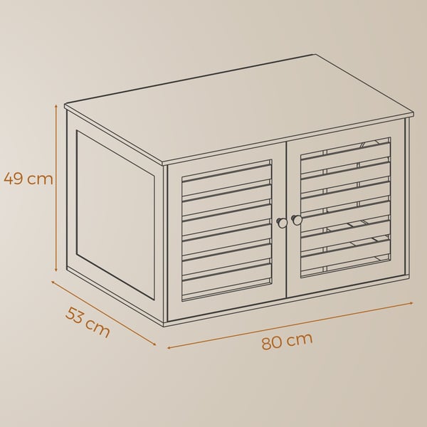 Kattekasse Skab, 80x53x49,2 cm, Brun