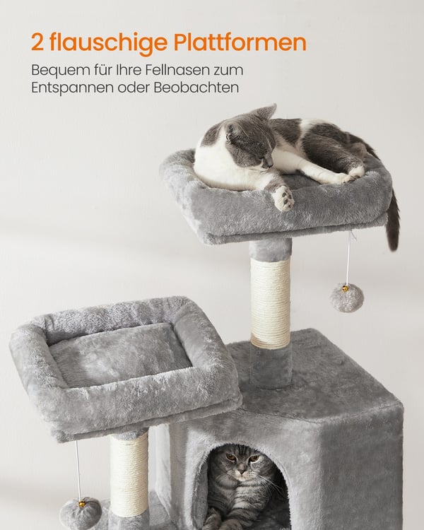 Kattträd, 50x35x115 cm, Grå