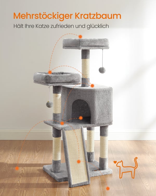 Kattträd, 50x35x115 cm, Grå