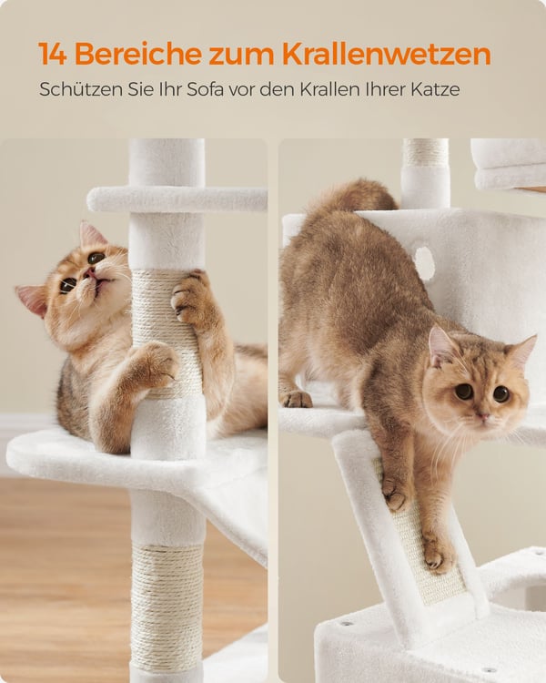 Kattetre, 55x45x168 cm, Krem