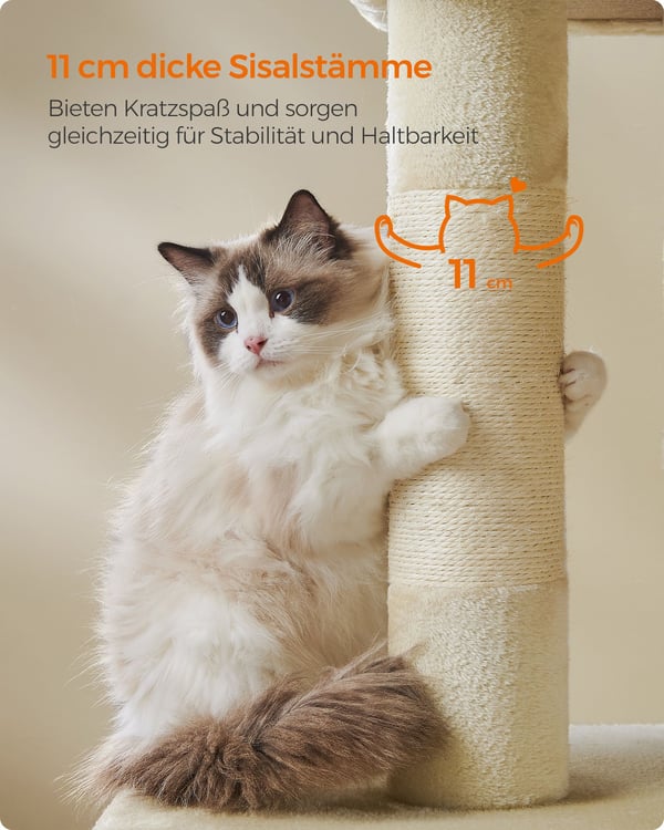 Kattetre, 68x48x101 cm, Beige
