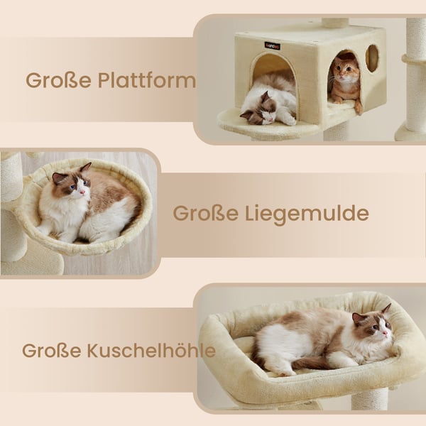 Kattetårn, 70x60x112 cm, Beige