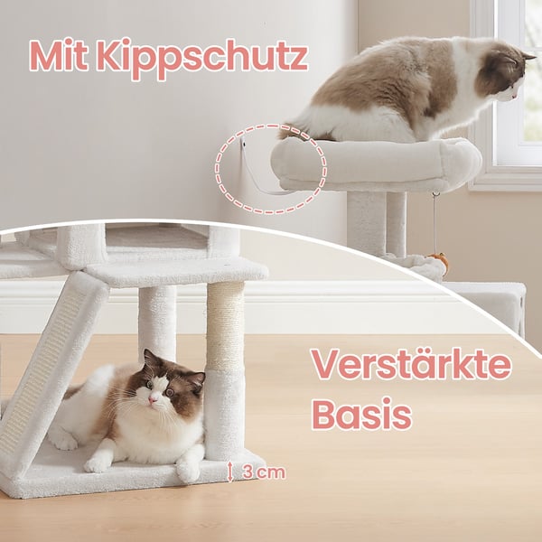 Klatrestativ for katt, 48,1x48,1x96,1 cm, Hvit