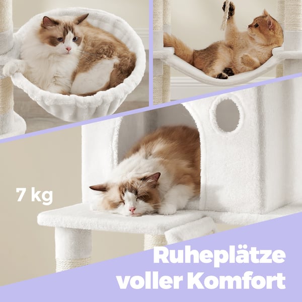 Klatrestativ for katt, 60x50x206 cm, Krem