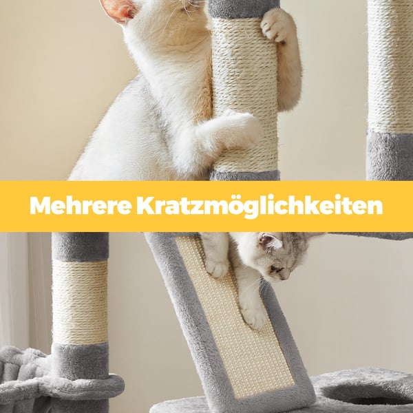 Klatrestativ for katt, 60x50x206 cm, Lys grå
