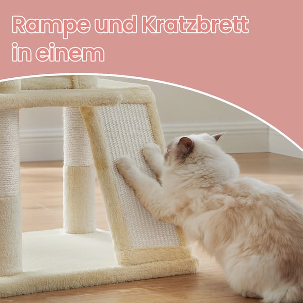 Klorestativ for katt, 48,1x48,1x96,1 cm, Beige