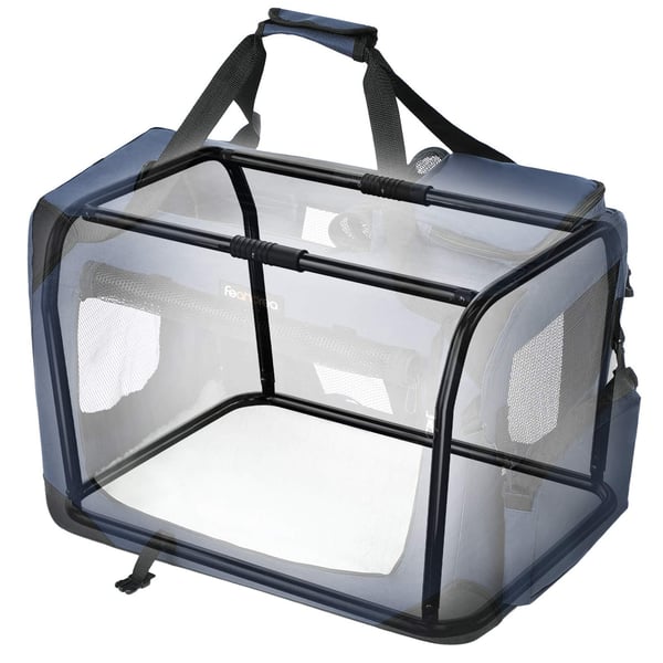 Hundebur, foldbart Oxford-stof, 70x52x52 cm, blå
