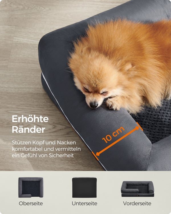 Ortopædisk Hundeseng, 91x71x25 cm, Mørkegrå