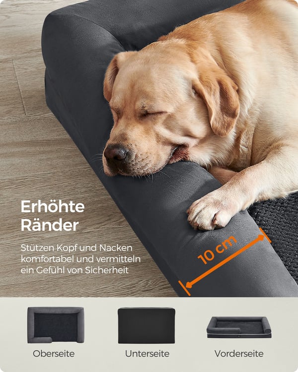 Ortopedisk Hundeseng, 135x107x25 cm, Mørk Grå