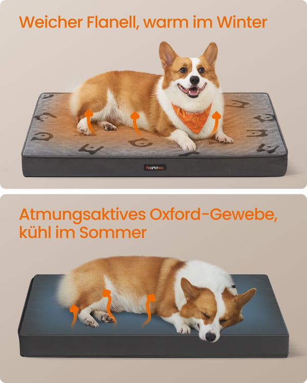 Hundeseng, 76x51x8 cm, grå