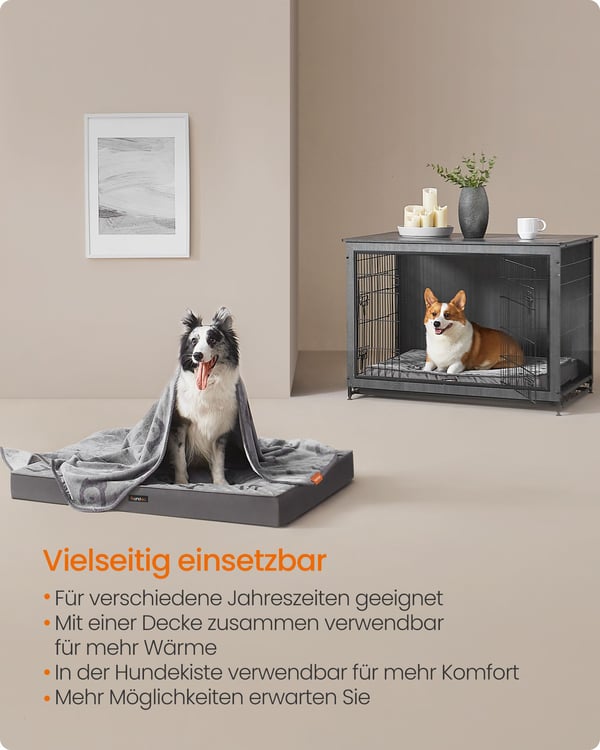 Hundeseng, 76x51x8 cm, grå