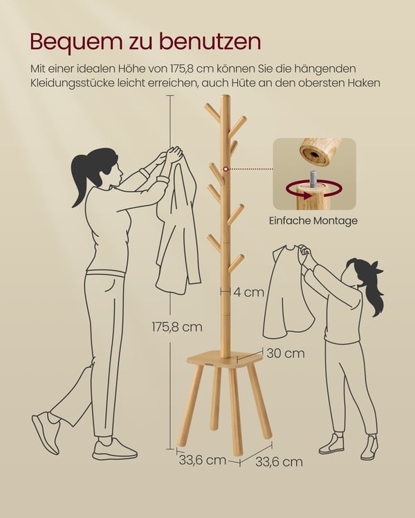 Kleshenger, 34,7x34,7x170,5 cm, Beige