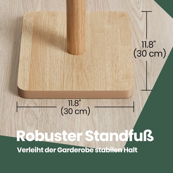 Klesstativ, Massivt tre, 30x30x175 cm, Beige