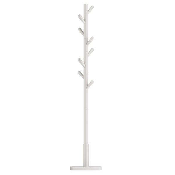 Stumtjener, Massivt tre, Tredesign, 30x30x175 cm, Hvit