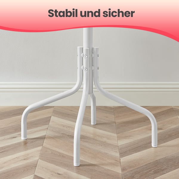 Klesstativ, Metall, 55x180x55 cm, Hvit