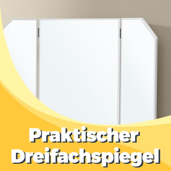 Sminkebord, 40x100x140 cm, Hvid