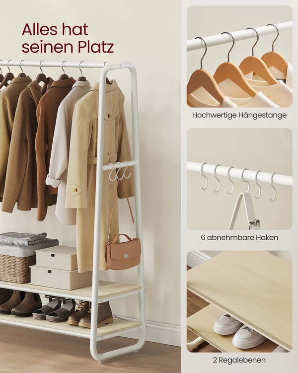Vaateripustin, 45x138x160 cm, Beige