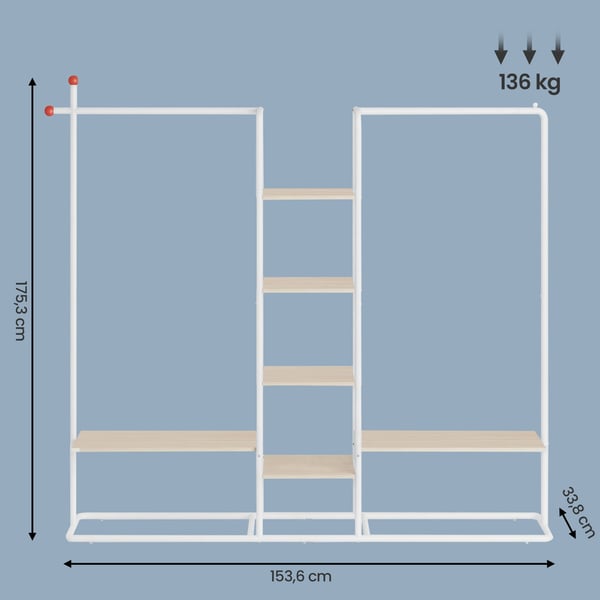 Klesstativ, 33,8x163,6x175,3 cm, Beige